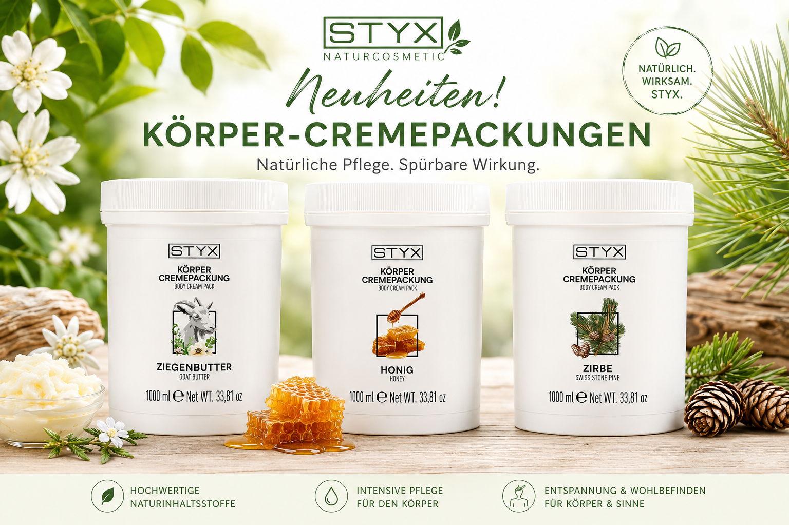 Neuheiten - STYX K�rper-Cremepackungen – die neuen Pflegevarianten in 1.000 ml