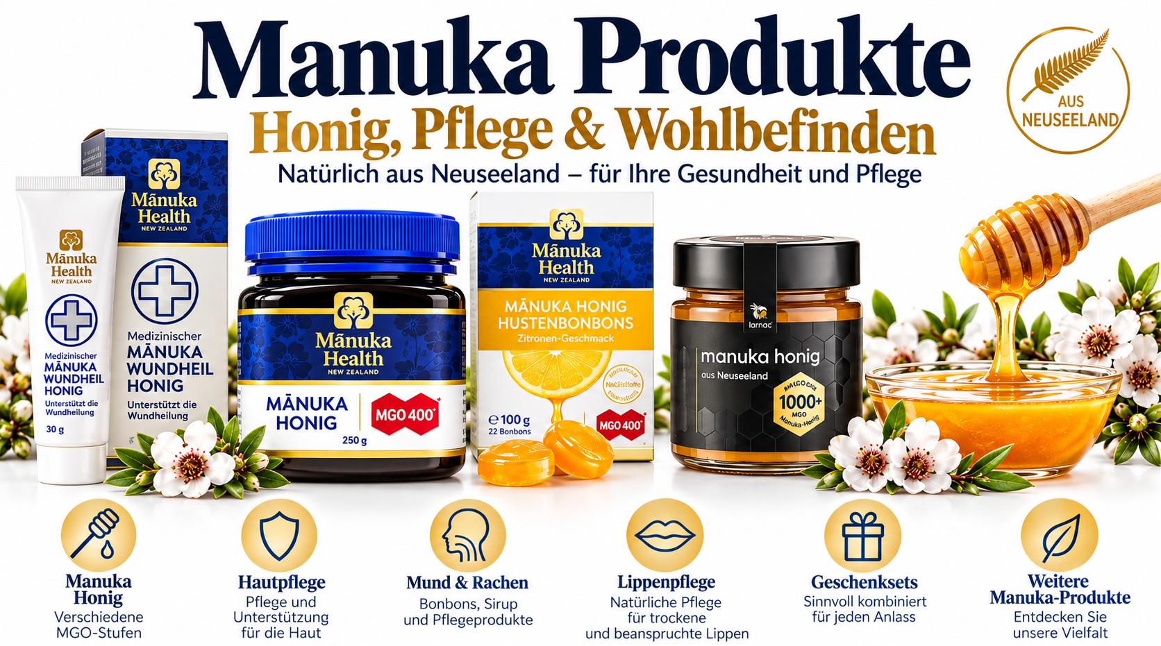 Manuka – Honig, Pflege & Spezialit�ten aus Neuseeland