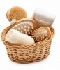 RUCK Bade- & Wellness-Set 5-teilig – Massageb�rsten, Luffa & Peeling im Korb